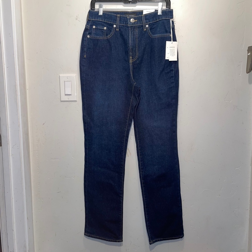 Free Assembly Womens High Rise Straight Leg Jeans Dark Wash Denim Size 4